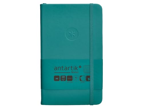 Antartik Notizheft mit Gummiband, fester Einband, A6 Blätter, quadratisch, Grün, Aquamarin, 100 Blatt, 80 g von Antartik