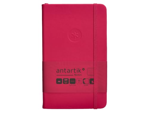 Antartik Notizheft mit Gummiband, fester Einband, A6 Blatt, gestreift, Bordeaux, 100 Blatt, 80 g, FSC von Antartik