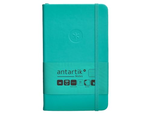 Antartik Notizheft mit Gummiband, fester Einband, A6 Blatt, gestreift, Türkis, 100 Blatt, 80 g, FSC von Antartik