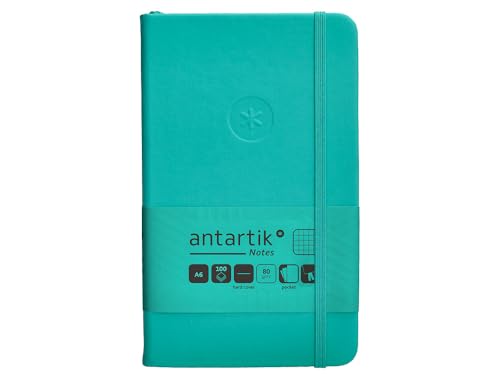 Antartik Notizheft mit Gummiband, fester Einband, A6 Blatt, quadratisch, Türkis, 100 Blatt, 80 g, FSC von Antartik