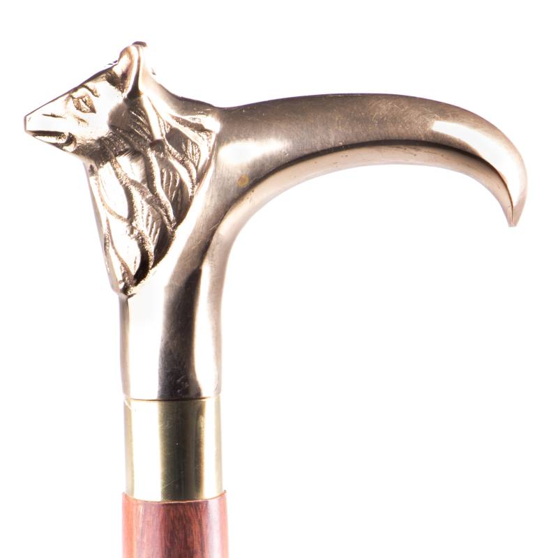 Walking Stick Brass Wolf Comfortable von AntiquaVinux