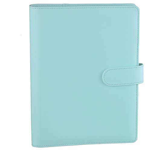 Antner A5 PU Leder Ringbuch, 6 runde Ringe nachfüllbar Notebook Binder für A5 Füllpapier Spiralbuch Reise Schreiben Notizbuch Tagebuch Binder Cover Blau von Antner