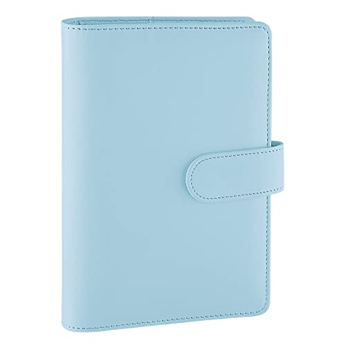 Antner A6 PU Leder Notebook Binder nachfüllbar 6 Ringbuch für A6 Füllpapier lose Blätter Personal Planer Binder Cover mit Magnetschnalle Mintblau von Antner