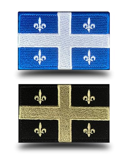 2 Stück Quebec Flaggenaufnäher, Klettverschluss, bestickt, taktisch, Kanada, Kanada, Quebec, Emblem für Teamarbeit, Reisen, Kleidung, Rucksack, Hüte, Jacken, Weste, Uniform, Hundegeschirr 2 Stück Quebec Flaggenaufnäher, Klettverschluss, bestickt, taktisch, Kanada, Kanada, Quebec, Emblem für Teamarbeit, Reisen, Kleidung, Rucksack, Hüte, Jacken, Weste, Uniform, Hundegeschirr von Antrix