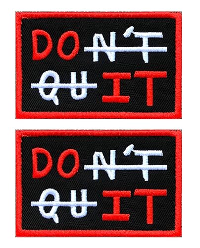 Antrix 2 Stück Do Not Quit/Do IT Taktischer lustiger Biker Patch Klettverschluss bestickter Verschluss Applikation Emblem für Kappen, Jacken, Jeans, Rucksäcke, Weste, Mantel, Uniform, Hundegeschirr, von Antrix