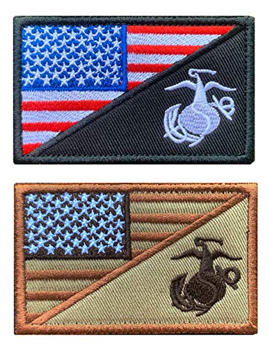 Antrix 2 Stück Militär-amerikanische Flagge US-Streitkräfte bestickte Militär-Patches Klettverschluss Emblem Abzeichen für Hüte Rucksäcke Hut Weste von Antrix