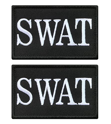 Antrix 2 Stück Tactical S.W.A.T Special Weapons and Tactics Polizei Anti-Terrorist Polizei Haken & Loop besticktes Emblem Abzeichen Abzeichen Patch für Kinder, Teenager, Erwachsene, Polizei-Fans DIY von Antrix