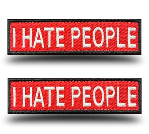 Antrix Biker-Aufnäher mit Aufschrift "I Hate People", taktischer lustiger Spruch, bestickter Verschluss, Emblem für Tiere, Weste, Mützen, Jacken, Rucksäcke, Mantel, Arbeitsuniform, Geschirr Antrix Biker-Aufnäher mit Aufschrift "I Hate People", taktischer lustiger Spruch, bestickter Verschluss, Emblem für Tiere, Weste, Mützen, Jacken, Rucksäcke, Mantel, Arbeitsuniform, Geschirr von Antrix