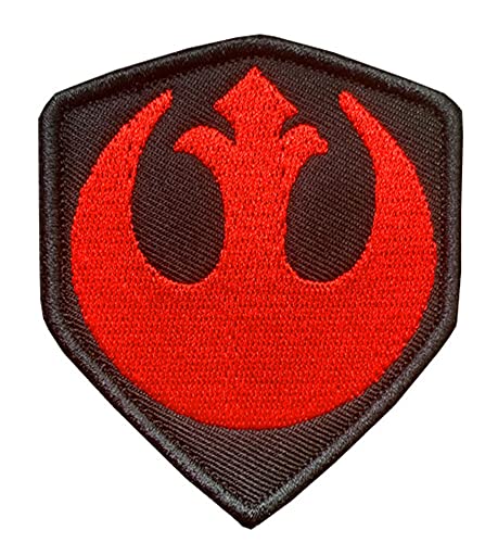 Film Rebel Alliance Patch Haken und Schlaufe bestickt Rebel Alliance Shield Applique Patch für Jacken Jeans Jersey Hosen - Rot von Antrix