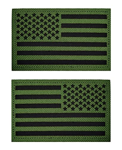 Infrarot-Infrarot-IR- und Rückwärts-Aufnäher mit USA-amerikanischer Flagge, 5.1x8 cm, reflektierendes Nylon-Material, Klettverschluss, Rucksäcke, 2 Stück von Antrix