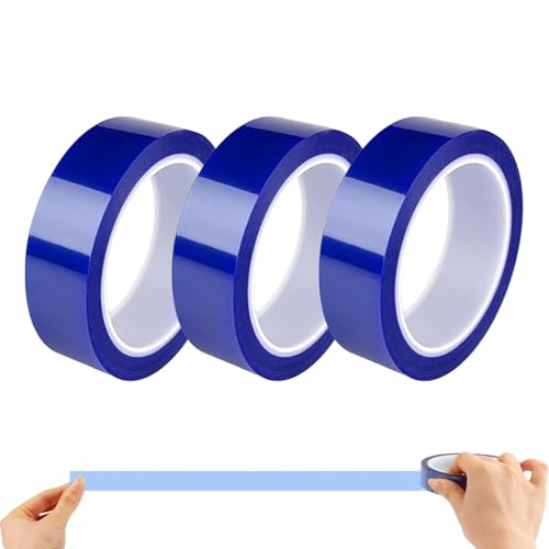 Anwangda 3 Rollen Hitzebeständiges Klebeband, 20mm × 33m Hochtemperatur Klebeband Isolierband, Thermo Klebeband Sublimationsklebeband für Elektronik Leiterplatten Löten, Blau von Anwangda