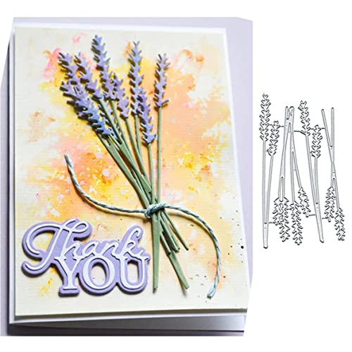 Lavendelstrauß Metall Stanzformen Lavendel Bouquet Papierkarten Stanzformen Schablonen für DIY Prägung Kartenherstellung Buchanhänger dekorative Papierformen Scrapbooking von Anxendong