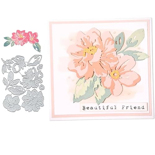 Schichten Tulpen Blumen Metall Stanzformen Schichten Tulpen Blumen Papierkarten Stanzformen Schablonen für DIY Prägen Kartenherstellung Buchanhänger dekorative Papierschablonen Scrapbooking von Anxendong