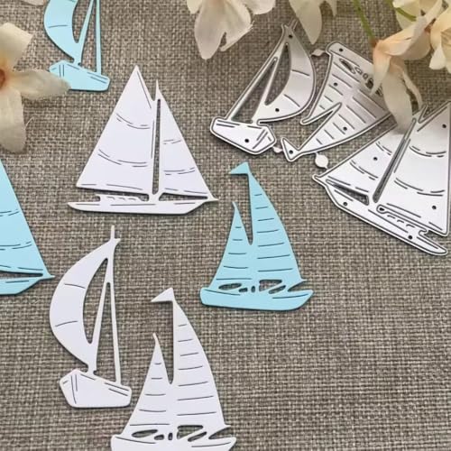 Metall-Stanzformen mit Segelboot-Rahmen, Segelboot-Rahmen, Papierkarten, Stanzschablonen für DIY, Prägung, Kartenherstellung, Buchanhänger, dekorative Papierschablonen, Scrapbooking von Anxendong