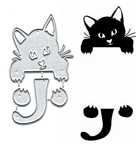 Metall-Stanzformen mit Tier-Katze, Tier-Katzen-Stanzformen, Papierkarten, Stanzschablonen für DIY, Prägung, Kartenherstellung, Buchanhänger, dekorative Papierschablonen, Scrapbooking von Anxendong