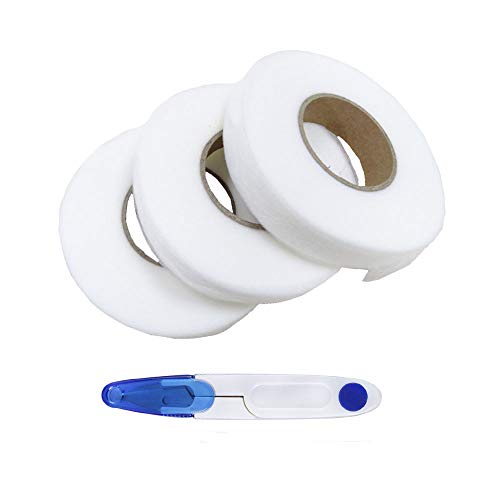 Anyasen Nahtband Stoff Fixier Band 3 Rollen Saumband Bügelband Adhesive Hem Tape Bügeleisen Klebeband mit Schere für Kleidung Hosen Jeans Vorhänge und Stoffe (10 mm, 15 mm, 20 mm) von Anyasen