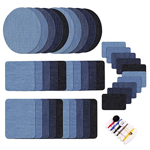 Anyasen reparaturflicken zum aufbügeln 40pcs Aufnäher Jeans Aufbügler Jeans Aufbügelflicken Jeans Bügelflicken Flicken zum Aufbügeln Jeans Patches zum Aufbügeln Denim Patches Reparatursatz für Jeans von Anyasen