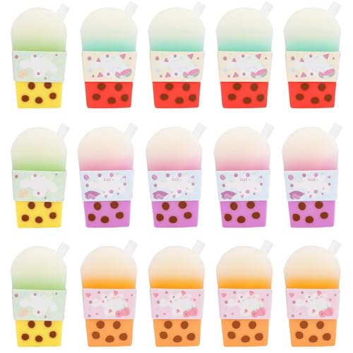 Anyfirst Bubble Milk Tea Radiergummi (15 Stück) für Kinderparty Geschenktüten, Kreative Mitgebsel Kindergeburtstag Radiergummis für Jungen und Mädchen von Anyfirst