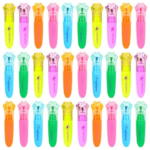 Anyfirst Mitgebsel Kindergeburtstag 5-10 Jahre-Cat's Claw Textmarker (30PCS), Kindergeburtstag Mitgebsel, Textmarker Set，Marker Stifte Satz von Anyfirst