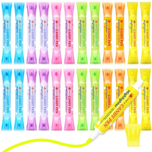 Anyfirst Mitgebsel Kindergeburtstag 5-10 Jahre-Doppelspitze Candy Highlighter (30PCS), Give Aways Kindergeburtstag, Textmarker Set，Marker Stifte von Anyfirst