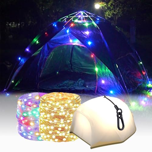 Camping Lichterkette Aufrollbar,Campinglampe mit 15M Led Lichterkette,Tragbare Camping Lichterkette,Led Lichterkette Außen Camping USB,Ausziehbare Lichterkette Camping,Campingleuchte Lichterkette von Anyingkai