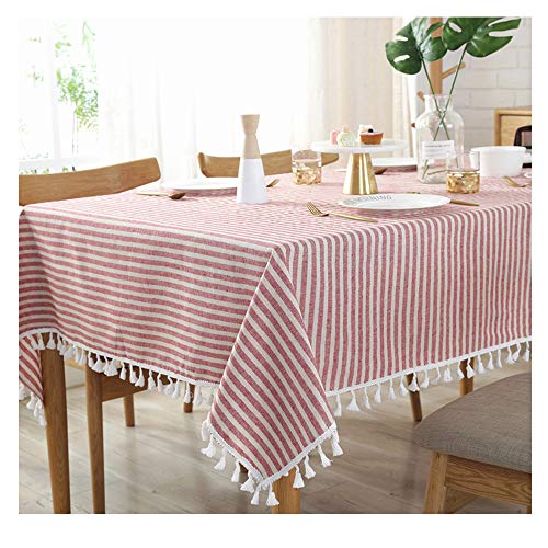 Anze Rechteckige Tischdecke mit Streifen, antibakteriell und knitterfrei, fleckenabweisend, staubdicht, dekorative Tischdecke für Küche, Esszimmer, Innenhof, Café, Party oder Picknick von Anze