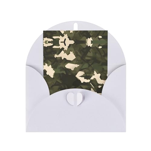 AoRom Armee-Camouflage-bedruckte Grußkarten, Klappkarten mit Umschlägen, für alle Anlässe, Dankeskarte, innen unbeschriftet, 10,2 x 15,2 cm von AoRom