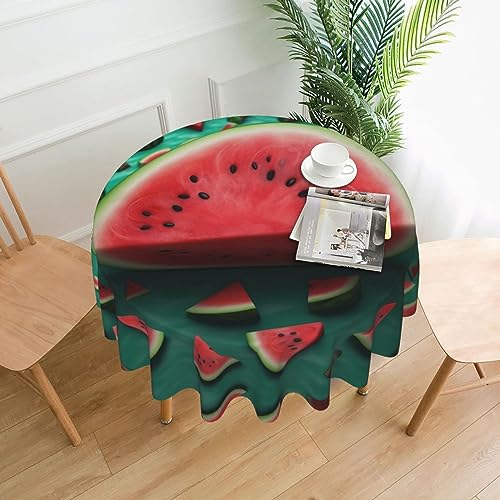 AoRom Dream Tischdecke mit Wassermelonen-Druck, rund, waschbar, Polyester, knitterfrei, auslaufsicher, für Küche, Esszimmer, 152,4 cm von AoRom