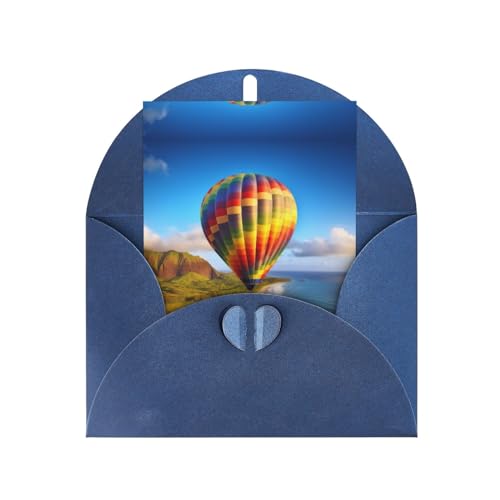 AoRom Hawaii-Heißluftballon-bedruckte Grußkarten, Klappkarten mit Umschlägen, für alle Anlässe, Dankeskarte, innen unbeschriftet, 10,2 x 15,2 cm von AoRom