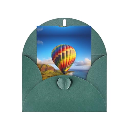 AoRom Hawaii-Heißluftballon-bedruckte Grußkarten, Klappkarten mit Umschlägen, für alle Anlässe, Dankeskarte, innen unbeschriftet, 10,2 x 15,2 cm von AoRom