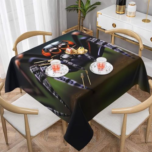 AoRom Quadratische Tischdecke mit tropischem Regenwaldspinnen, waschbar, für Buffet, Esszimmer, Party, 137 x 137 cm, 152,4 x 152,4 cm, passend für quadratische oder runde Tische von AoRom