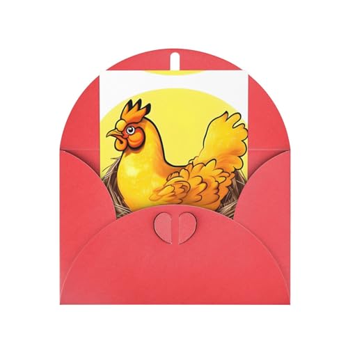 AoRom Vogelnest Goldenes Huhn bedruckte Grußkarten, Klappkarten mit Umschlägen, für alle Anlässe, Dankeskarte, innen unbeschriftet, 10,2 x 15,2 cm von AoRom