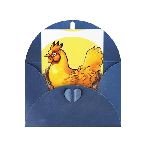 AoRom Vogelnest Goldenes Huhn bedruckte Grußkarten, Klappkarten mit Umschlägen, für alle Anlässe, Dankeskarte, innen unbeschriftet, 10,2 x 15,2 cm von AoRom