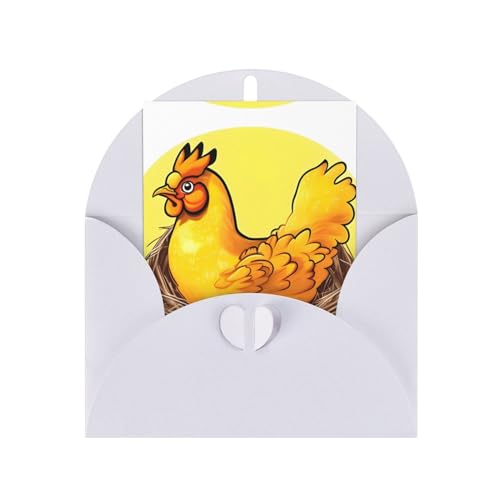 AoRom Vogelnest Goldenes Huhn bedruckte Grußkarten, Klappkarten mit Umschlägen, für alle Anlässe, Dankeskarte, innen unbeschriftet, 10,2 x 15,2 cm von AoRom