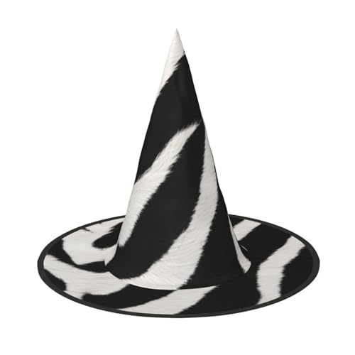 Hexenhut mit Zebra-Tierdruck, Halloween-Hexenkappe, Kostümzubehör für Halloween, Weihnachten, Party-Dekoration von AoRom