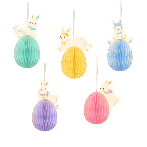 AOBKIAT Osterdeko,5 Stück Farbig Ostereier zum Aufhängen,8,6cm 10cm Ostereier für Ostern Deko,Osterdeko Modern,Ostern Geschenke Kinder,Easter Eggs Decoration von Aobkiat