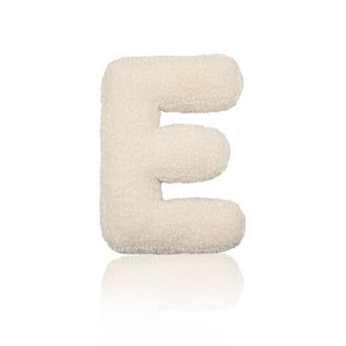 Plüsch-Buchstaben-Wurfkissen, 26 englische Alphabet-Überwurfkissen für Kinderzimmer, 3D Arabische Ziffern Alphabet Kissen Wohnzimmer, Sofa, dekorative Kissen, Auto-Dekorationskissen,E,40 * 35 * 10cm von Aocase