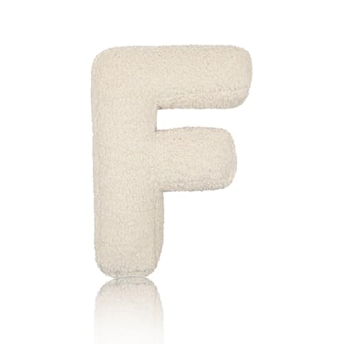 Plüsch-Buchstaben-Wurfkissen, 26 englische Alphabet-Überwurfkissen für Kinderzimmer, 3D Arabische Ziffern Alphabet Kissen Wohnzimmer, Sofa, dekorative Kissen, Auto-Dekorationskissen,F,40 * 35 * 10cm von Aocase