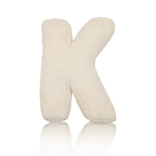 Plüsch Buchstaben Wurfkissen, Buchstaben Kissen, Hypoallergenes Kinderkissen mit Arabischen Zahlen, Sicherheitsgeprüftes Alphabet Kissen für Wohnzimmer und Kindergarten,K,40 * 35 * 10cm von Aocase