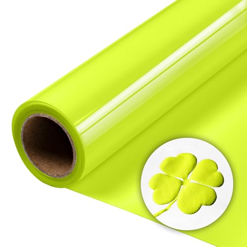 Aoder Neon Yellow Puff Vinyl Heat Transfer, 30,5 x 1,8 m Puff HTV 3D Puff Heat Transfer Vinyl, Puffs Iron On Vinyl für T-Shirt, kompatibel mit Cricut & Cameo (Weiß) von Aoder