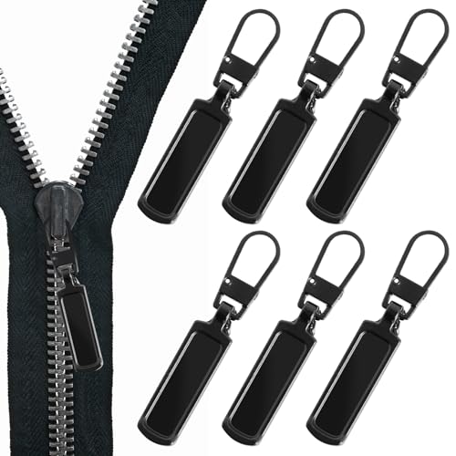 Aohcae 6 Stück Ersatzteile Reißverschluss Zipper, Universal Reißverschluss Reparatur Reissverschluss Zipper Reißverschluss Anhänger für Jacken Kleidung Hosen Jeans Gepäck Geldbörse Handtasche von Aohcae