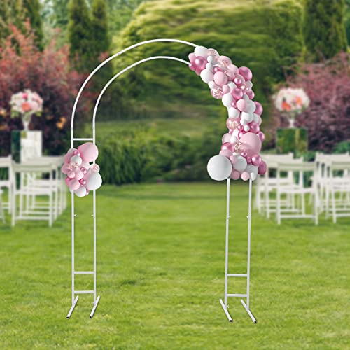 2.2m Großer weißer Ballon Bogen Hochzeit Bogen Metall Ring Hochzeit Bogen Rahmen Hintergrund Stand für Geburtstagsfeier,Hochzeit von Aohuada