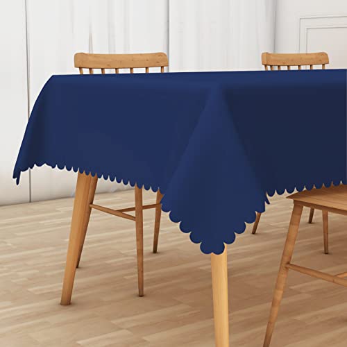 Aoihrraan Marineblau Rechteckige Tischdecken aus Polyestergewebe Waschbar Längliche Tischdecke für Zuhause Party Essen 12 bis 14 Sitzer für Küche Hochzeit Geburtstag Jubiläum Dekoration 178 x 305 cm von Aoihrraan