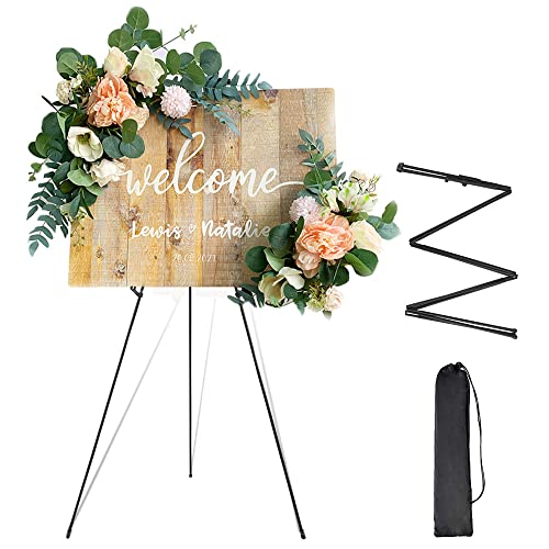 Staffelei Stand für Display Künstler Hochzeit Zeichen Poster- Einstellbare Easy Folding Art Poster Metall Stand-63"Instant Stativ klappbar tragbare Boden Staffelei für Hochzeit,Malerei,Show (2 PCS) von Aoikoy