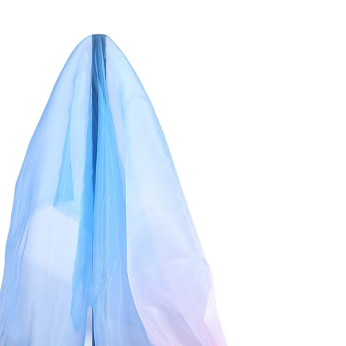 1,42 m x 1 m Farbverlaufs-Organza-Stoff, Tüllstoff, Rolle, Polyester, durchscheinender Organza-Stoff für Kleidung, Bühnenkostüm-Dekoration, Blau und Rosa von Aoktorkit