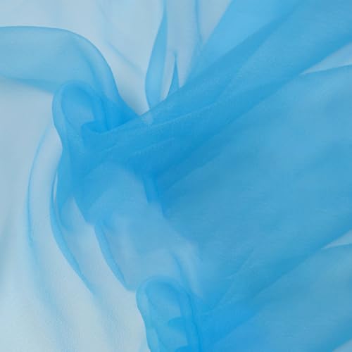 1,5 m x 1 m himmelblauer Tüllstoff, transparenter Organza-Stoff, Polyester-Organza-Stoff für Kleidung, Bühnenkostüm-Dekoration von Aoktorkit