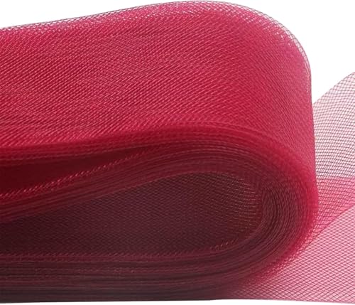 22,7 m steifer Rosshaar-Zopf, 2,5 cm breites Polyesterband, rotes Polyester-Rosshaar-Zopf für Hochzeitskleid, Ausbeinen, Nähen von Aoktorkit