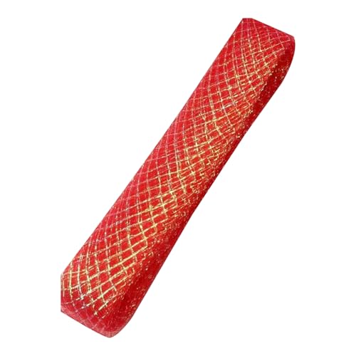 4,5 cm x 15 m steifer Rosshaar-Zopf, Polyester-Rosshaar-Zopf, rotes Polyester-Rosshaarband, für Hochzeitskleid, Ausbeinen, Nähen von Aoktorkit