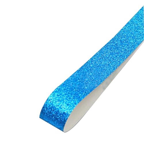 Glitzer-Lederband, einseitiges PU-Glitzerband, flaches Lederband für Kunst und Handwerk, 25 mm x 4,5 m, Blau von Aoktorkit