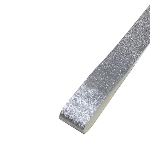 Glitzer-Lederband, einseitiges PU-Glitzerband, flaches Lederband für Kunst und Handwerk, 25 mm x 4,5 m, silberfarben von Aoktorkit